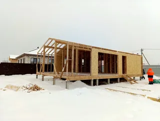 Haus nach Projekt „Barnhouse 76.3“, Dorf Konokhovo: Fertiges Haus