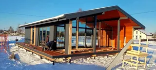 Haus nach Projekt „Chalet 76.3“, Siedlung Parkovo: Fertiges Haus