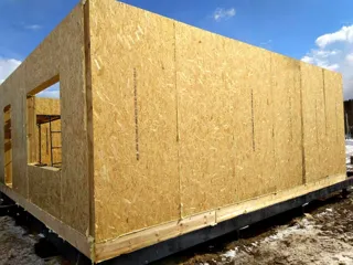 Garage nach Projekt „Slawjanka mini + Garage“, Dorf Nazarovo: Wandmontage