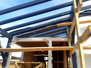 House, “Half-timbered 98” design, Borisovo village: facade finishing
