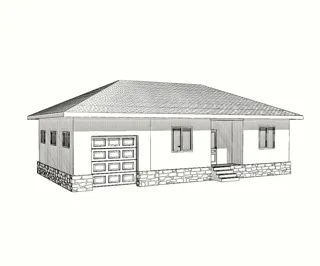 Haus nach individuellem Entwurf, Dorf Troitsko-Nikolskoe: Projektvisualisierung