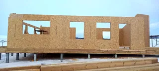 130 m² house built to a custom design, Ovchukhi village: wall assembly