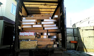 House, “Ermak” design, Chkalova settlement: house kit delivery
