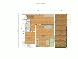 Haus nach Projekt „Nesabudka“, SNT „Rus“: Projektgrundriss