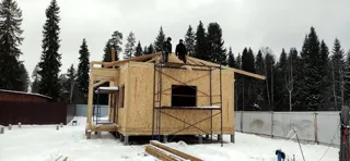 128 m² house built to a custom design, Byakovo village: wall assembly