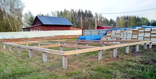 Haus nach Projekt „Randevu - E2.8“, Gebiet Moskau: Fundament und Grundrahmen