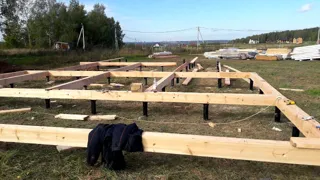 Haus nach Projekt „Grafit“, Siedlung Lyubashino: Fundament und Grundrahmen