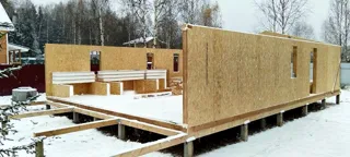 House based on the “Barnhouse 110” design, Moscow Region: wall assembly