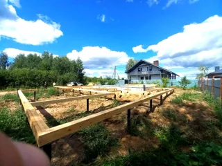 Haus 228 m² nach individuellem Projekt, Dorf Lunevo: Fundament und Grundrahmen