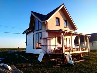 Haus nach Projekt „Garmonija 122.89“, Dorf Shirino: Fertiges Haus
