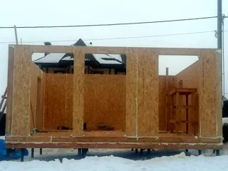 House, “N4O-36” design, cottage village “Fisher”: wall assembly