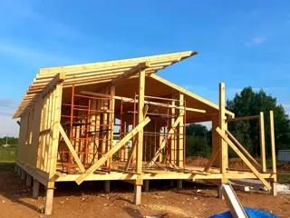 Haus 86,6 m² nach individuellem Projekt, Dorf Laptevo: Wandmontage
