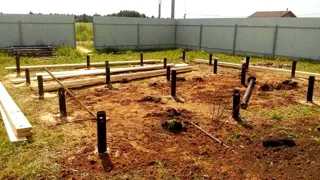 Haus nach Projekt „Bris“, Cottage-Siedlung „Schaworonki“: Fundament und Grundrahmen