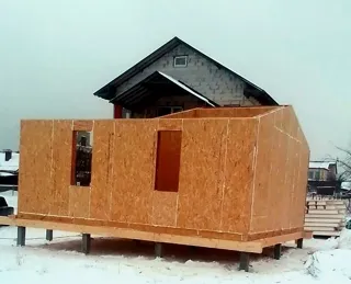 Haus 54 m², Projekt „Barnhouse 39“, SNT „Parus“: Wandmontage