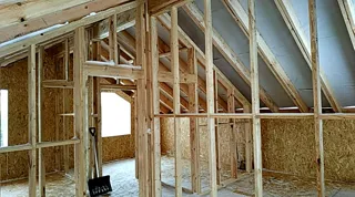 House built to a custom design, Patrikeevo village: interior partitions