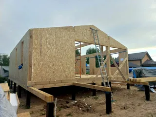 Haus 100 m², Projekt „Barnhouse 76.1“, Gebiet Moskau: Wandmontage