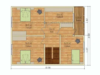 Haus nach Projekt „Utes“, Dorf Nikulskoe: Projektgrundriss