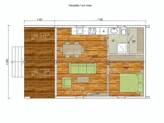 Haus nach Projekt „Chalet 45“, Gebiet Kostroma: Projektgrundriss