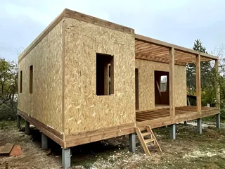 Haus nach Projekt „Mistika - E2.8“, Gebiet Nischni Nowgorod: Wandmontage