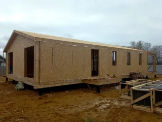 House based on the “Barnhouse 110” design, Rybinsk: wall assembly