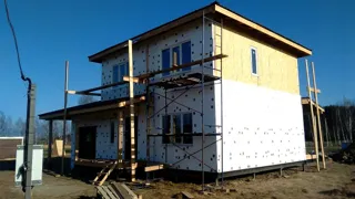 Garage nach Projekt „Slawjanka mini + Garage“, Dorf Nazarovo: Fassadenverkleidung