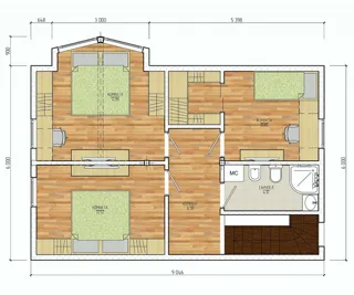 “Zarya” projesine göre ev, Chernukha köyü: proje planı
