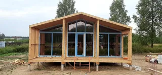 Haus mit 100 m² nach dem Projekt „Barnhouse 76.1“, Dorf Smirnovo