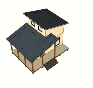 55 m² ev, özel proje, “Ivanovets” SNT: proje görselleştirmesi