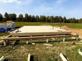 Haus nach Projekt „Barnhouse 65“, Dorf Kryukovo: SIP-Boden auf Höhe 0