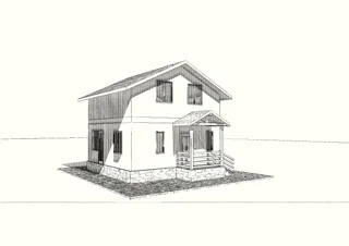 Haus nach individuellem Projekt, SNT „Woschod“: Projektvisualisierung