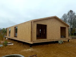 House based on the “Barnhouse 110” design, Rybinsk: wall assembly