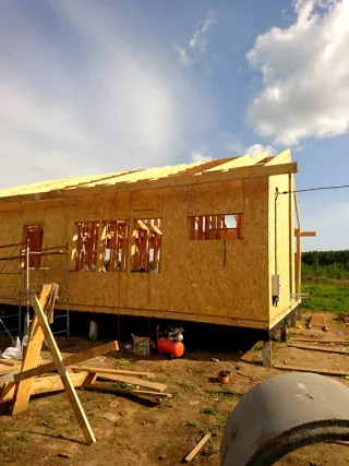 House, custom design, Kostroma 28: wall assembly