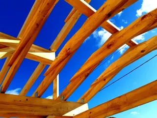 House, “Half-timbered 98” design, Borisovo village: roofing