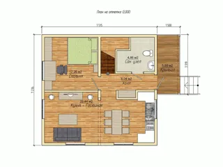 Haus 114,6 m² nach Projekt „Musa“, Kostroma: Projektgrundriss