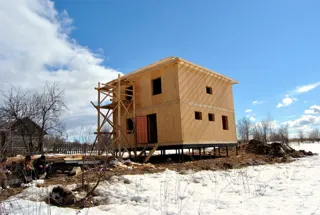 House based on the “Topaz” design, Andreevskoe village: wall assembly
