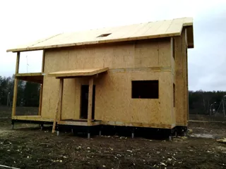 Haus nach Projekt „Sokol“, Region Jaroslawl: Wandmontage
