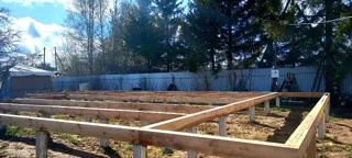 Haus 193 m² nach individuellem Projekt, Dorf Yaskino: Fundament und Grundrahmen