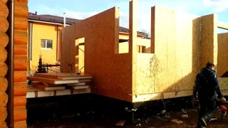 Haus nach Projekt „Garmonija 122.89“, Dorf Buzharovo: Wandmontage