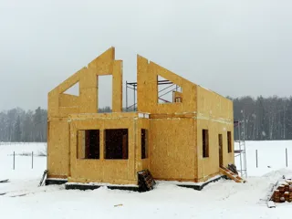 House, “Forvard” design, Olimpiyskaya settlement village: wall assembly