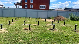Haus nach Projekt „A-Frame Altai“, Gebiet Moskau: Fundament und Grundrahmen