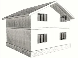 Haus nach individuellem Entwurf, Dorf Greshnevo: Projektvisualisierung