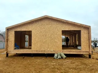 House based on the “Barnhouse 110” design, Rybinsk: wall assembly