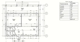 Haus 58,41 m² nach individuellem Projekt, Gebiet Moskau: Projektgrundriss