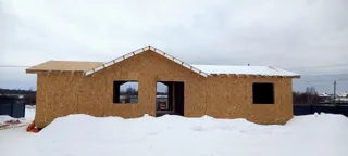 House based on the “Arizona mini” design, Belyanitsy village: wall assembly