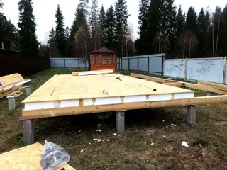128 m² house built to a custom design, Byakovo village: SIP panel floor at level 0