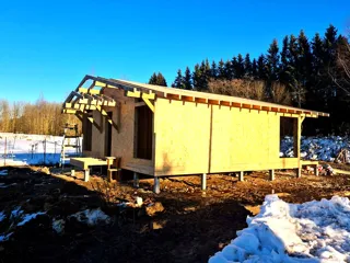 98 m² house, “Half-timbered 98” design, Rogovitsy village: finished house