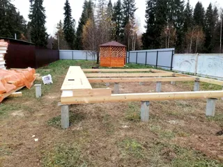 128 m² house built to a custom design, Byakovo village: foundation and sill strapping