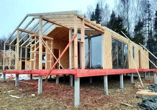 Haus nach Projekt „Barnhouse 110“, Dorf Syanovo-2: Wandmontage