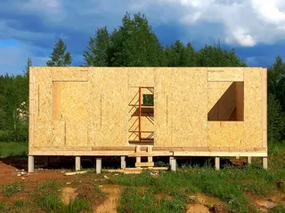 Haus 45 m², Projekt „Vivat 2.8“, Siedlung Nekrasovskoe: Wandmontage