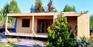Haus nach Projekt „Mistika - E2.8“, SNT „Poljuschko“: Wandmontage